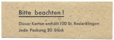 Scheermesjes Bitte Beachten