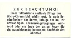 Scheermesjes Zur Beachtung
